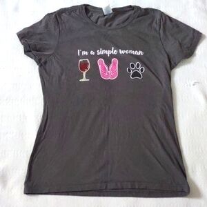 T-Shirt, flip flop, wine, pet, Size small